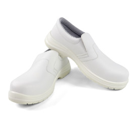 Merkur Slip On Safety Shoes, White - Size 44/10