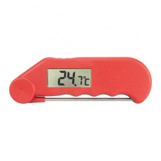 ETI Gourmet Thermometer, Water Resistant with Folding Probe, Red