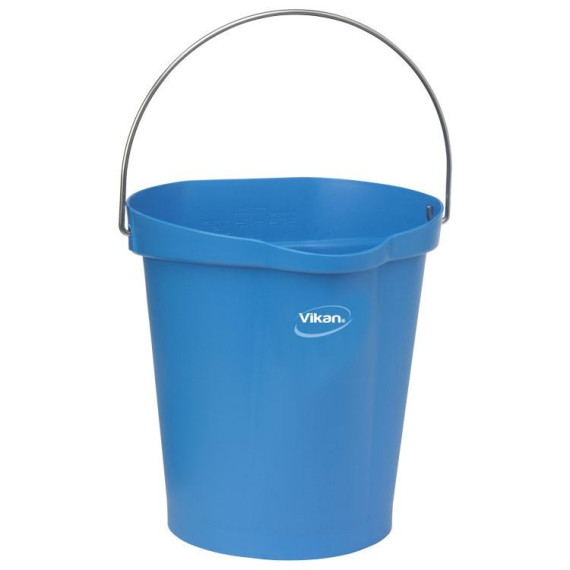 Vikan Bucket with Stainless Steel Handle, Blue - 12L